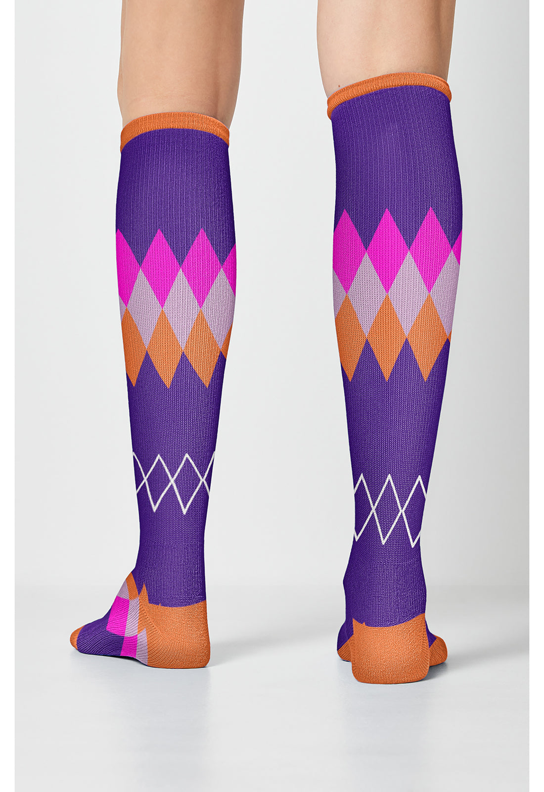 Legwear PRINTSUPPOR Women's 10-15mmHg Compression Socks Argyle Brights