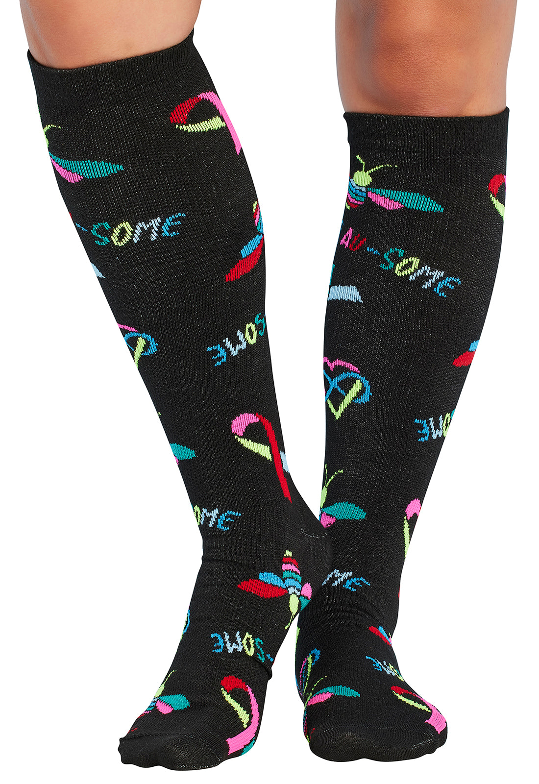 Legwear PRINTSUPPOR Women's 10-15mmHg Compression Socks Bee Au-Some