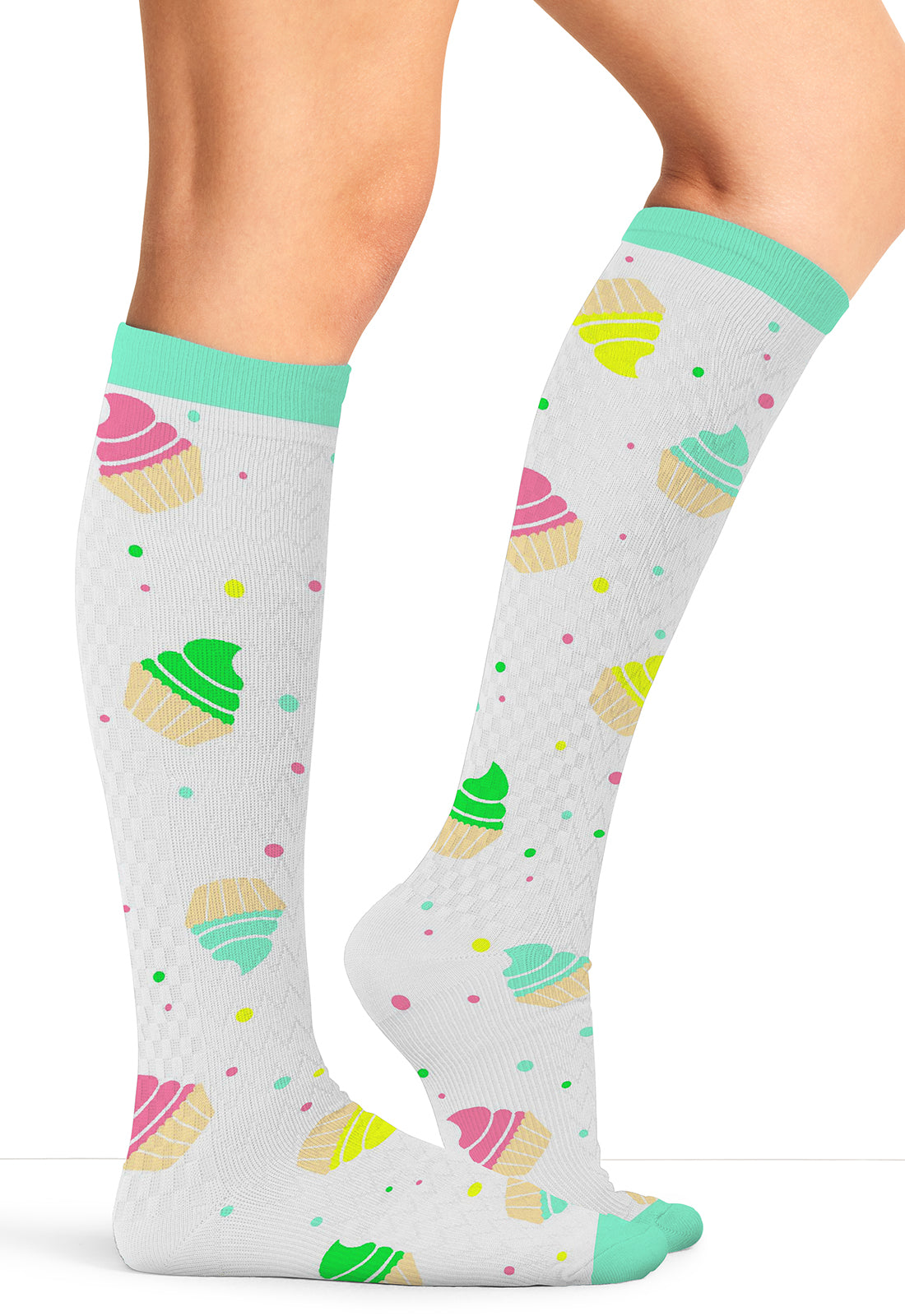 Legwear PRINTSUPPOR Women's 10-15mmHg Compression Socks Cupcake Party