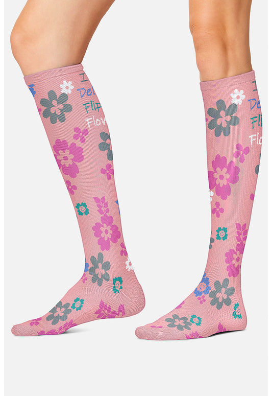 Legwear PRINTSUPPOR Women's 10-15Mmhg Compression Socks Delicate Flower
