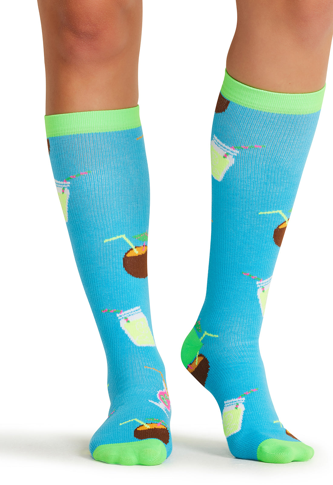 Legwear PRINTSUPPOR Women's 10-15mmHg Compression Socks Drink Up