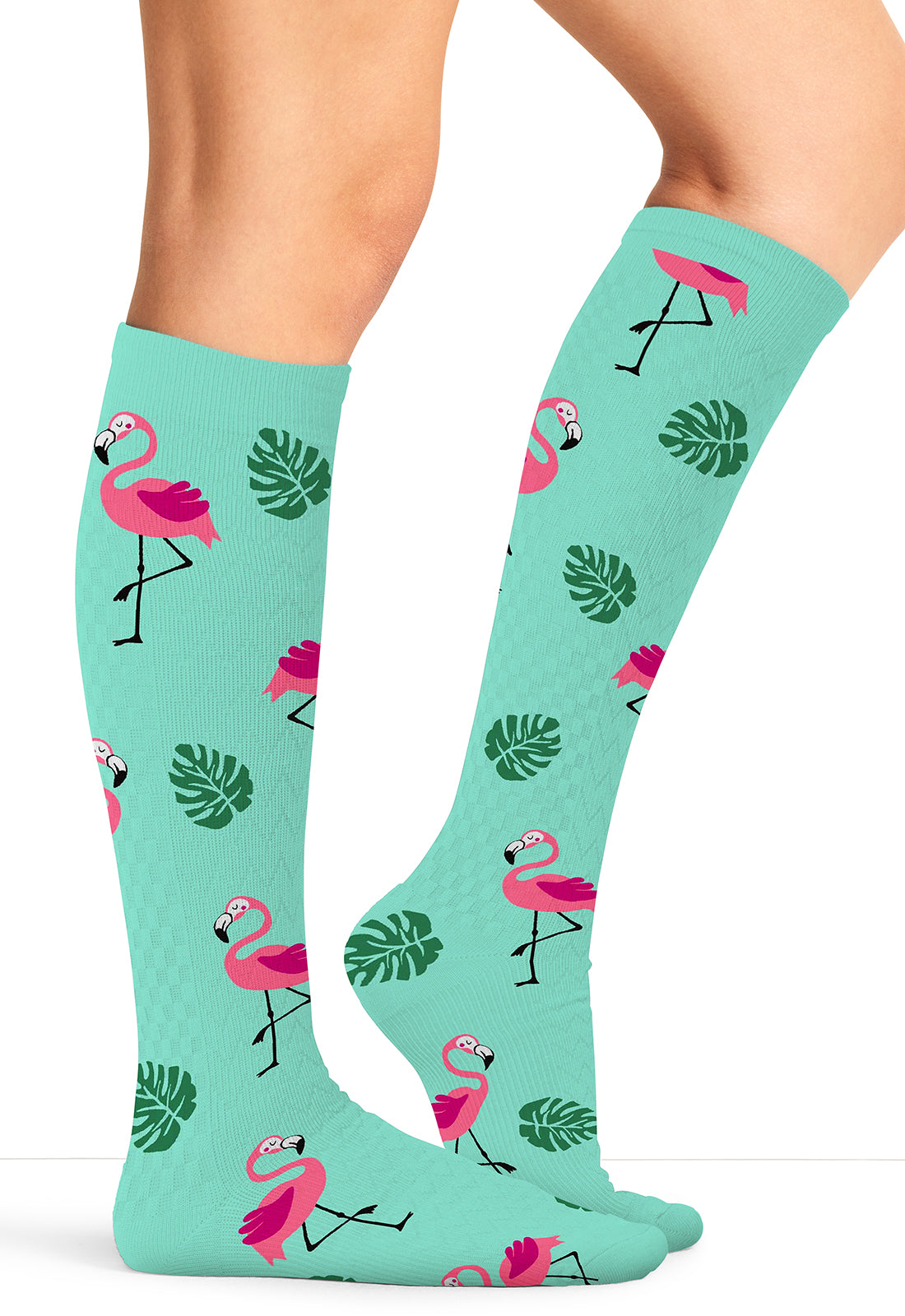 Legwear PRINTSUPPOR Women's 10-15mmHg Compression Socks Flamingo Life