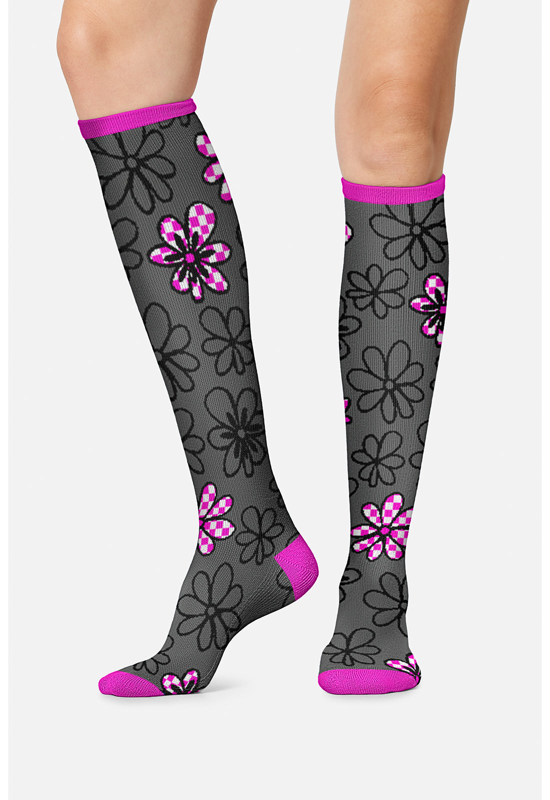 Legwear PRINTSUPPOR Women's 10-15mmHg Compression Socks Flower Power