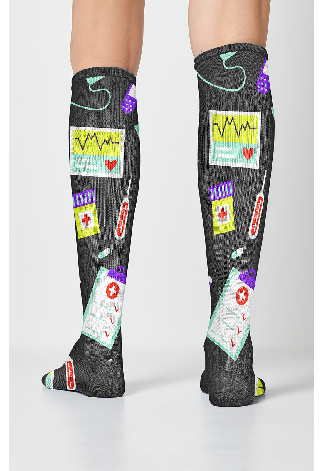 Legwear PRINTSUPPOR Women's 10-15mmHg Compression Socks Life Of A Nurse