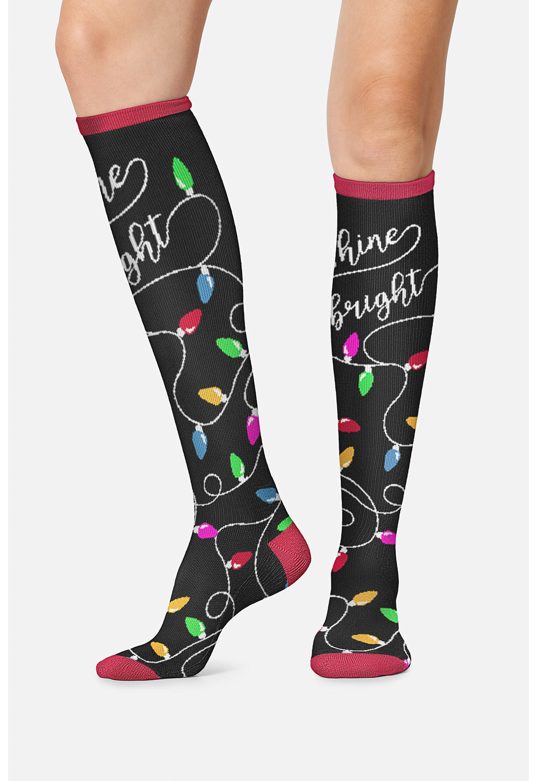 Legwear PRINTSUPPOR Women's 10-15mmHg Compression Socks Shine Bright