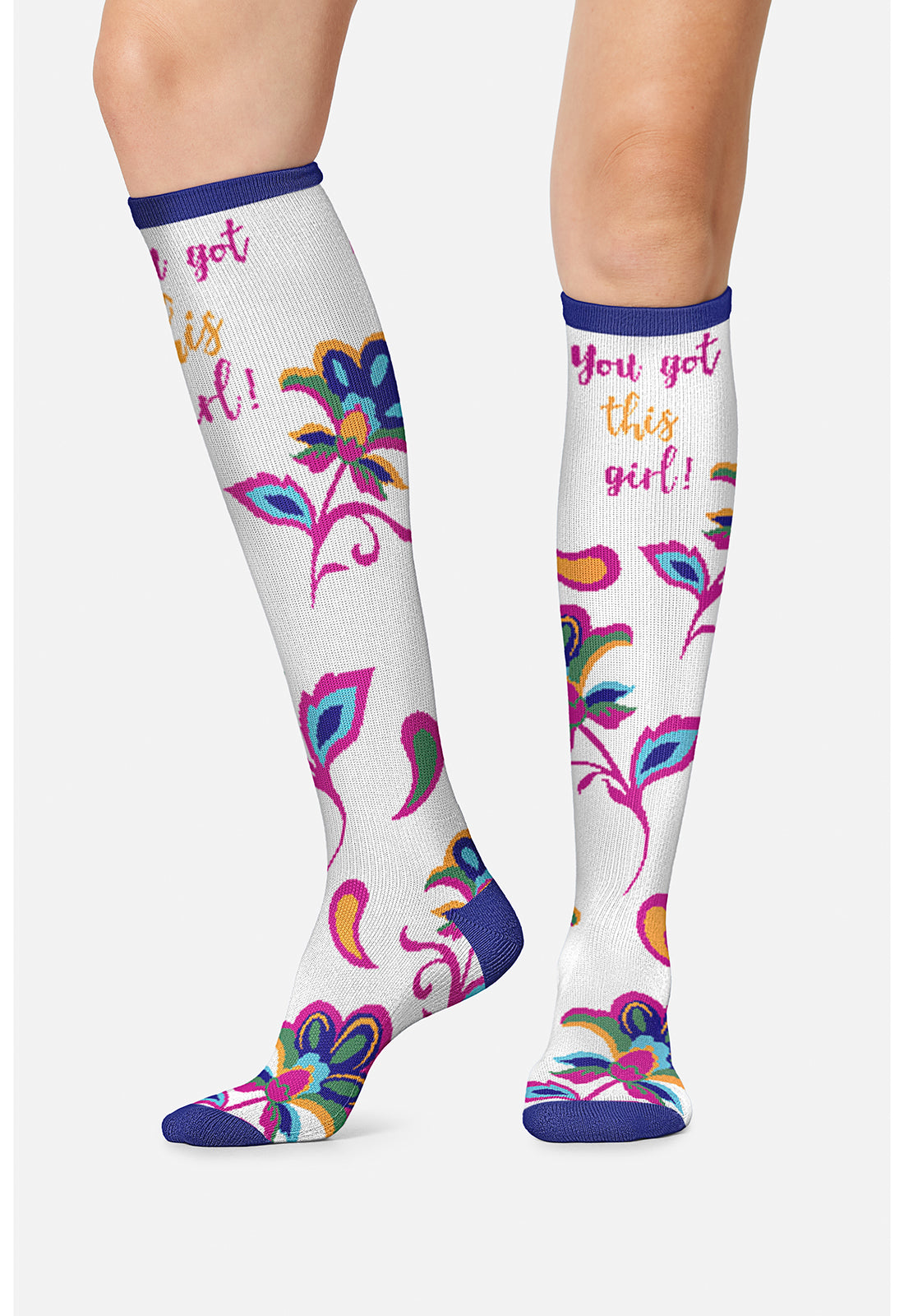 Legwear PRINTSUPPOR Women's 10-15mmHg Compression Socks You Got This Girl
