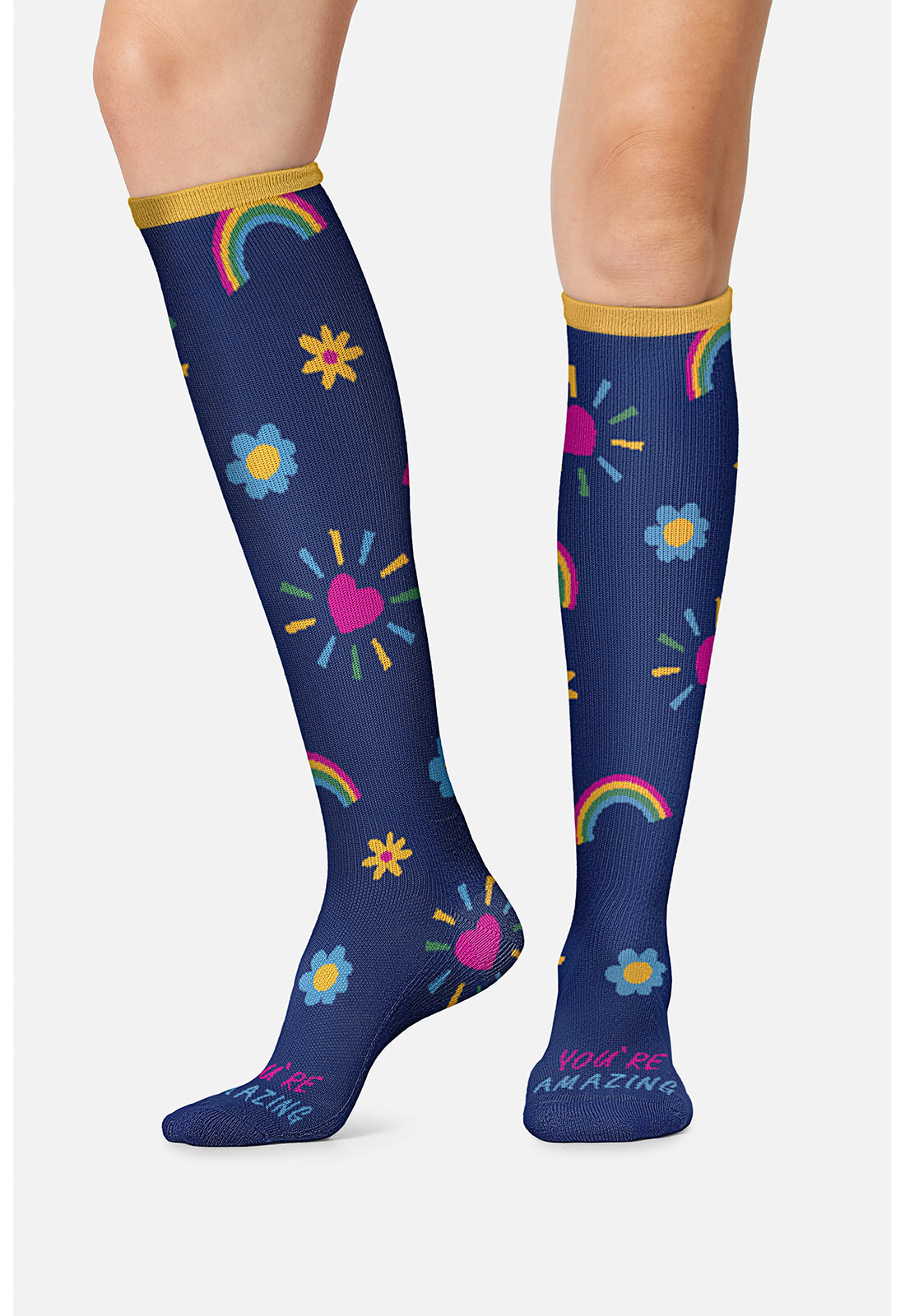 Legwear PRINTSUPPOR Women's 10-15mmHg Compression Socks You'Re Amazing