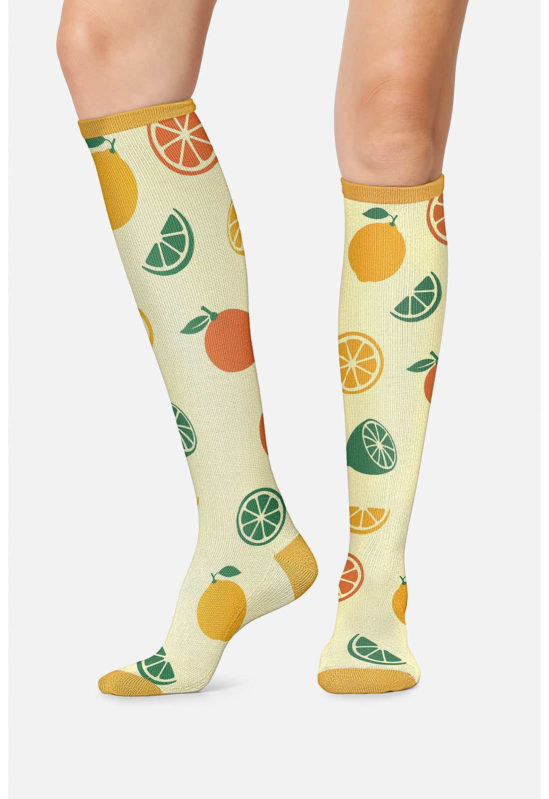 Legwear PRINTSUPPOR Women's 10-15mmHg Compression Socks Zest Of Citrus