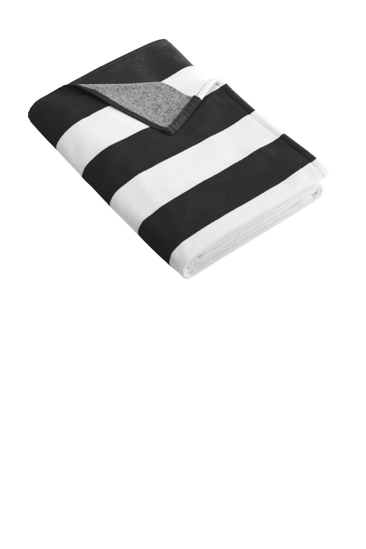 Port Authority Cabana Stripe Beach Towel PT43 Black