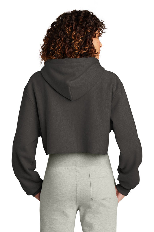 Champion Women's Reverse Weave Cropped Cut-Off Hooded Sweatshirt RW01W Charcoal Heather
