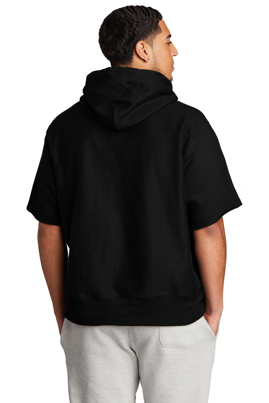 Champion Reverse Weave Short Sleeve Hooded Sweatshirt S101SS Black