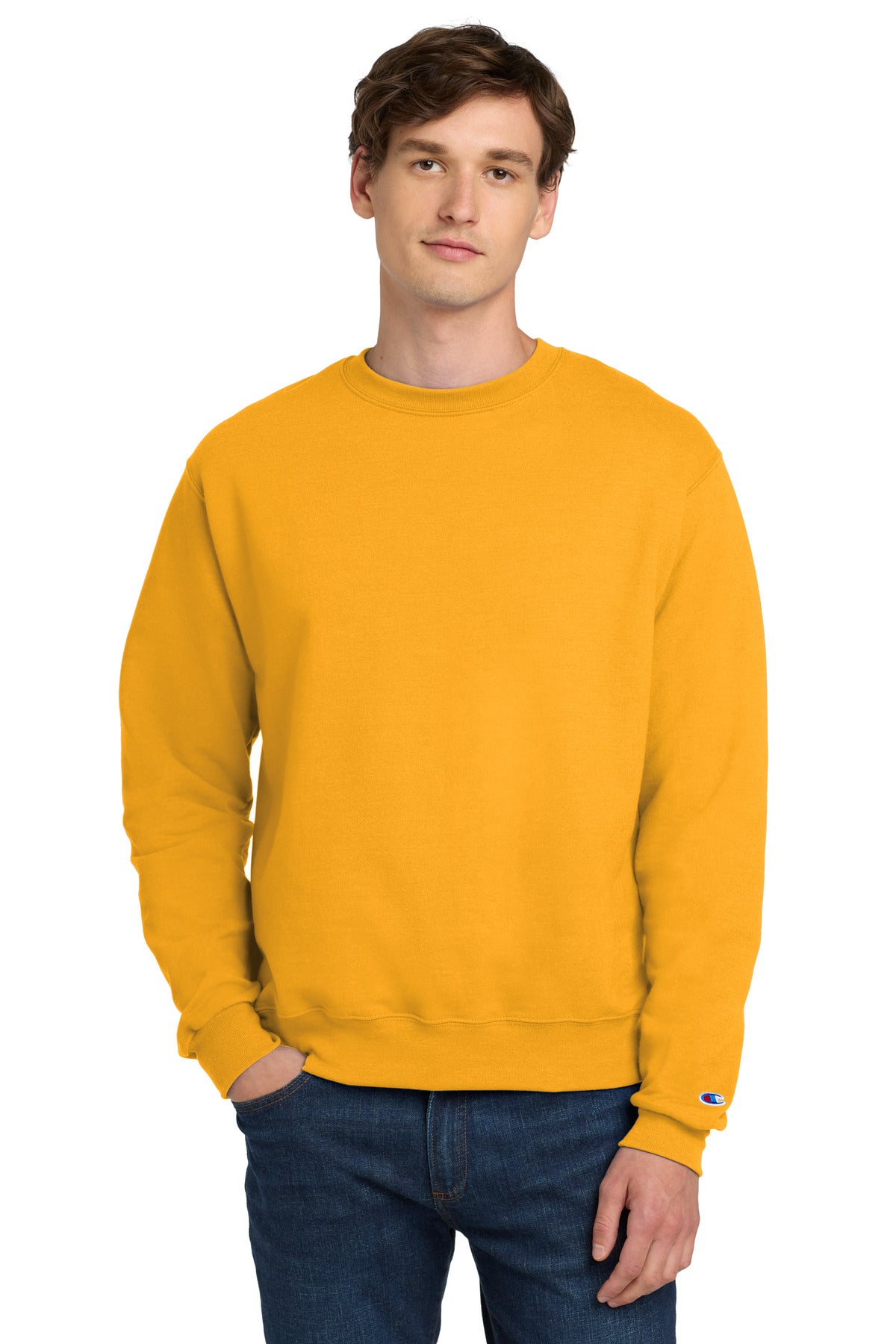 Champion Powerblend Crewneck Sweatshirt. S6000 Gold