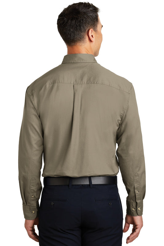 Port Authority Long Sleeve Twill Shirt. S600T Khaki