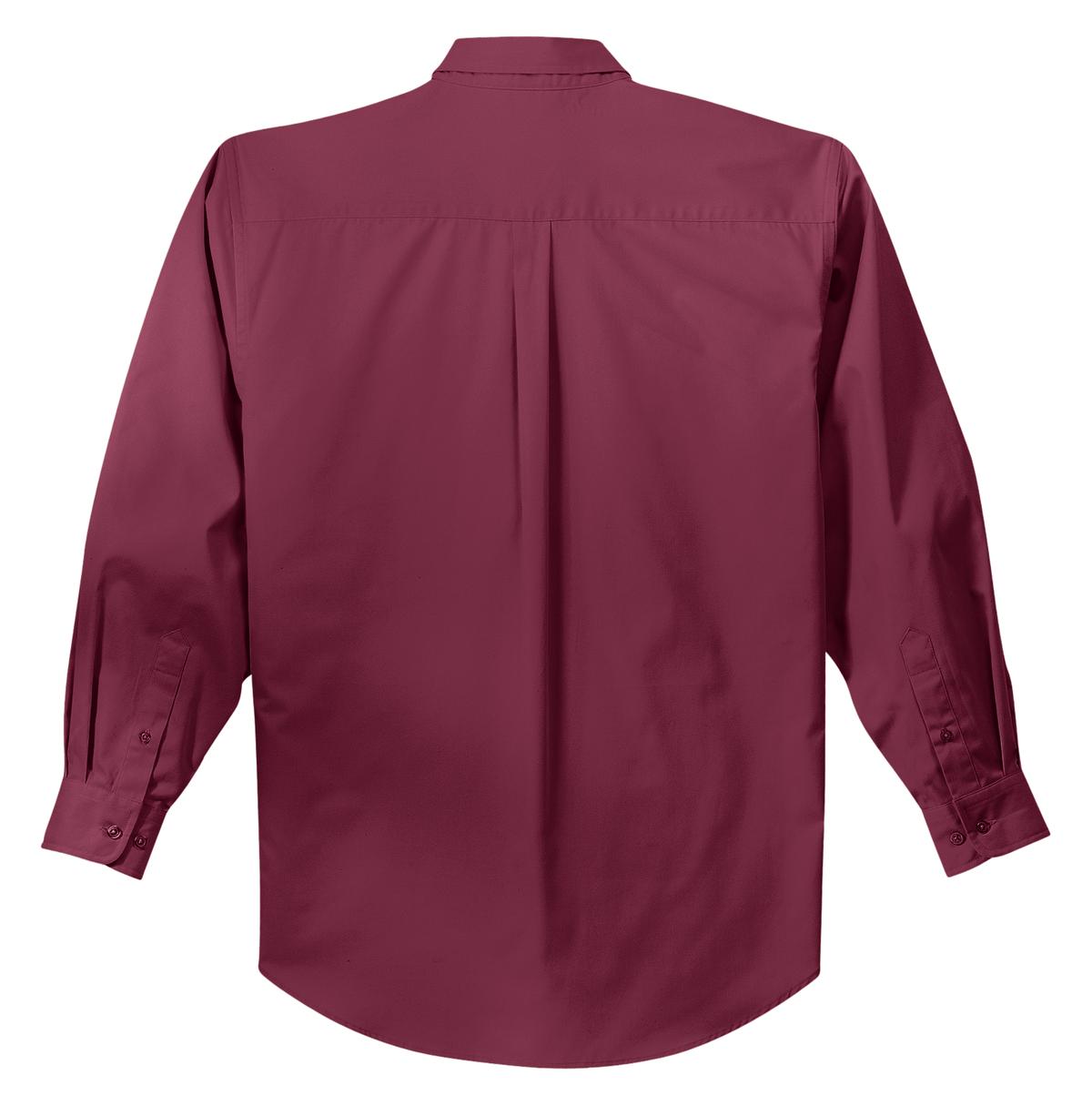 Port Authority Tall Long Sleeve Easy Care Shirt. TLS608 Burgundy/ Light Stone Tall