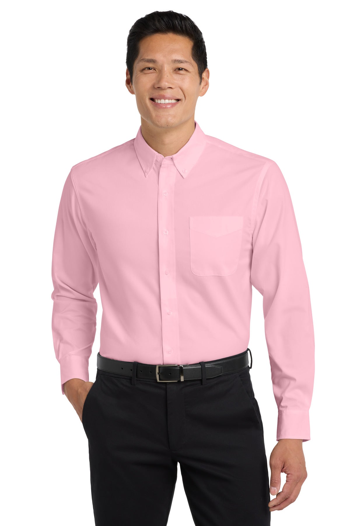 Port Authority Long Sleeve Easy Care Shirt S608 Light Pink
