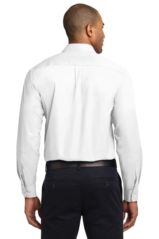 Port Authority Long Sleeve Easy Care Shirt S608 White/ Light Stone