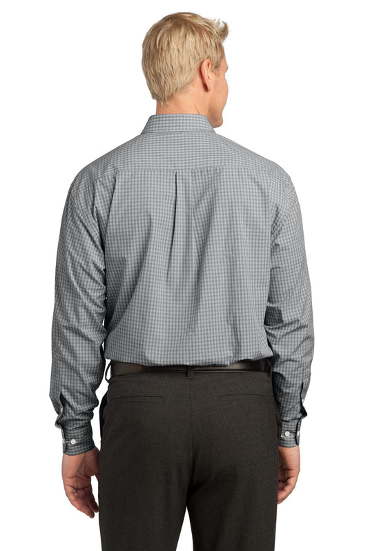 Port Authority Plaid Pattern Easy Care Shirt. S639 Charcoal