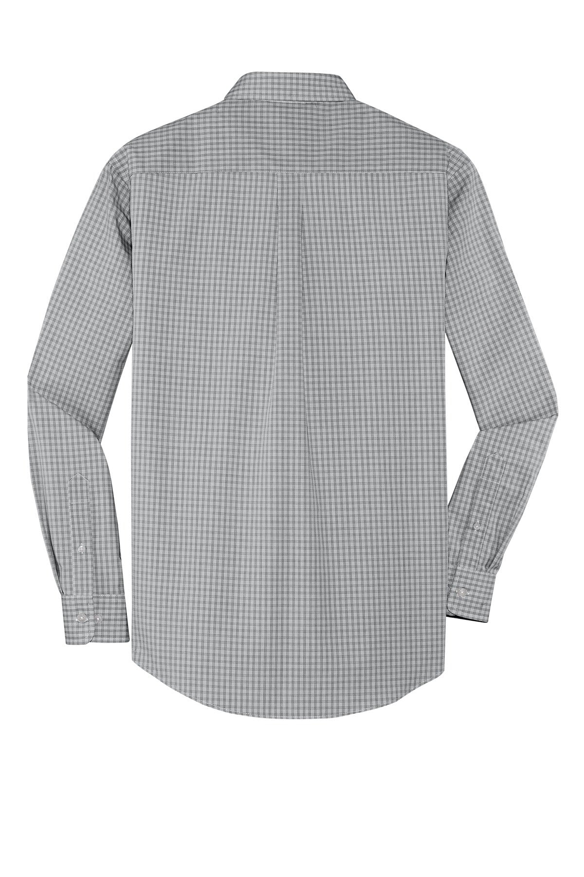 Port Authority Plaid Pattern Easy Care Shirt. S639 Charcoal