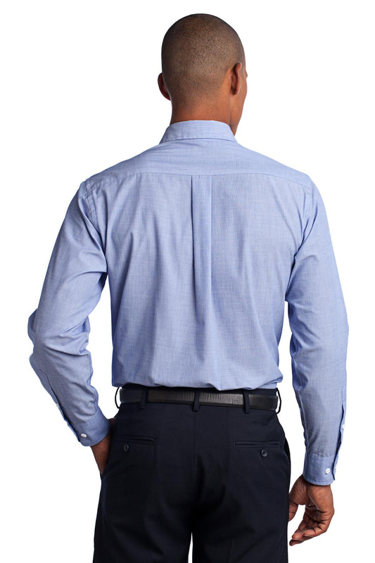 Port Authority Crosshatch Easy Care Shirt S640 Chambray Blue