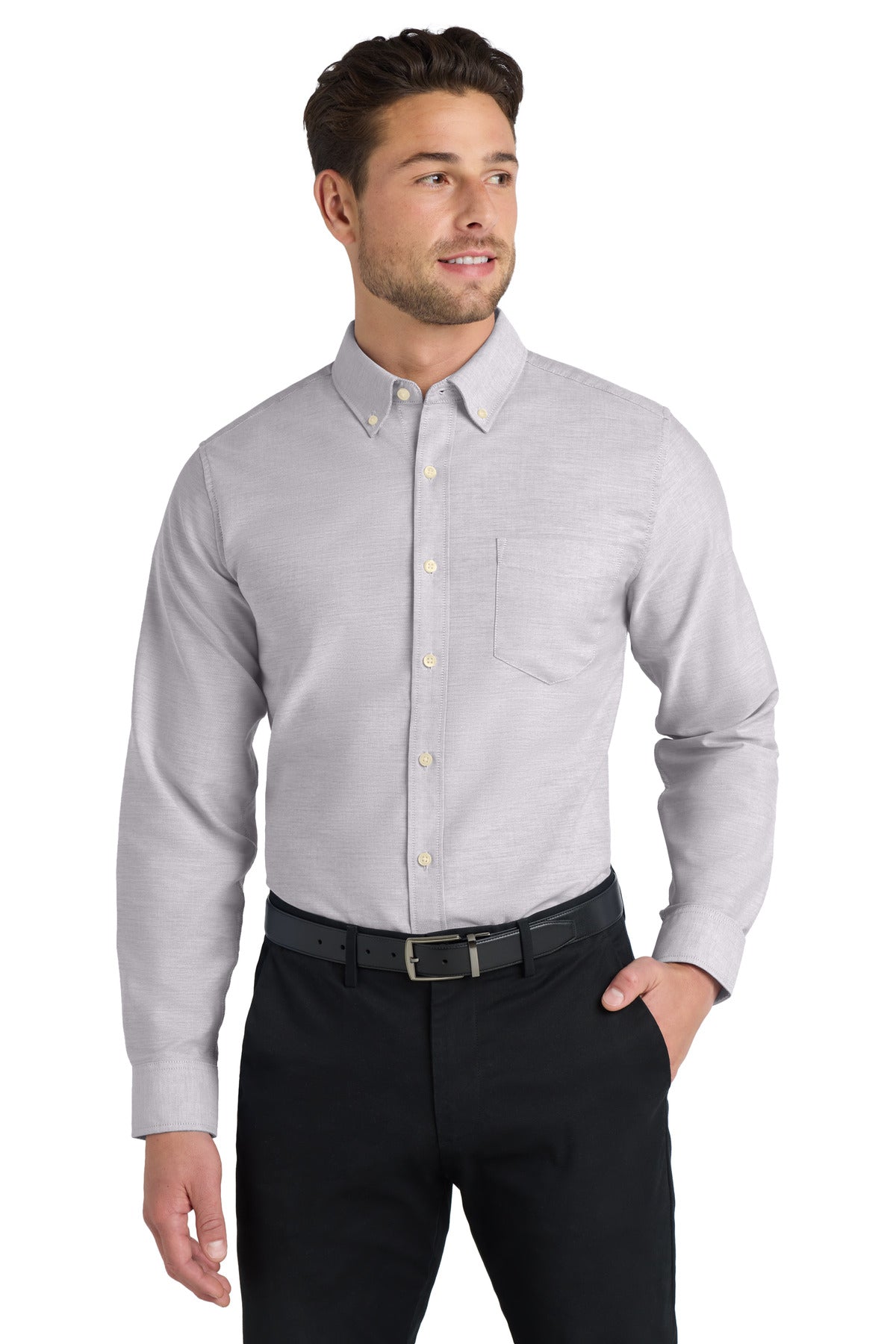 Port Authority SuperPro Oxford Shirt S658 Gusty Grey