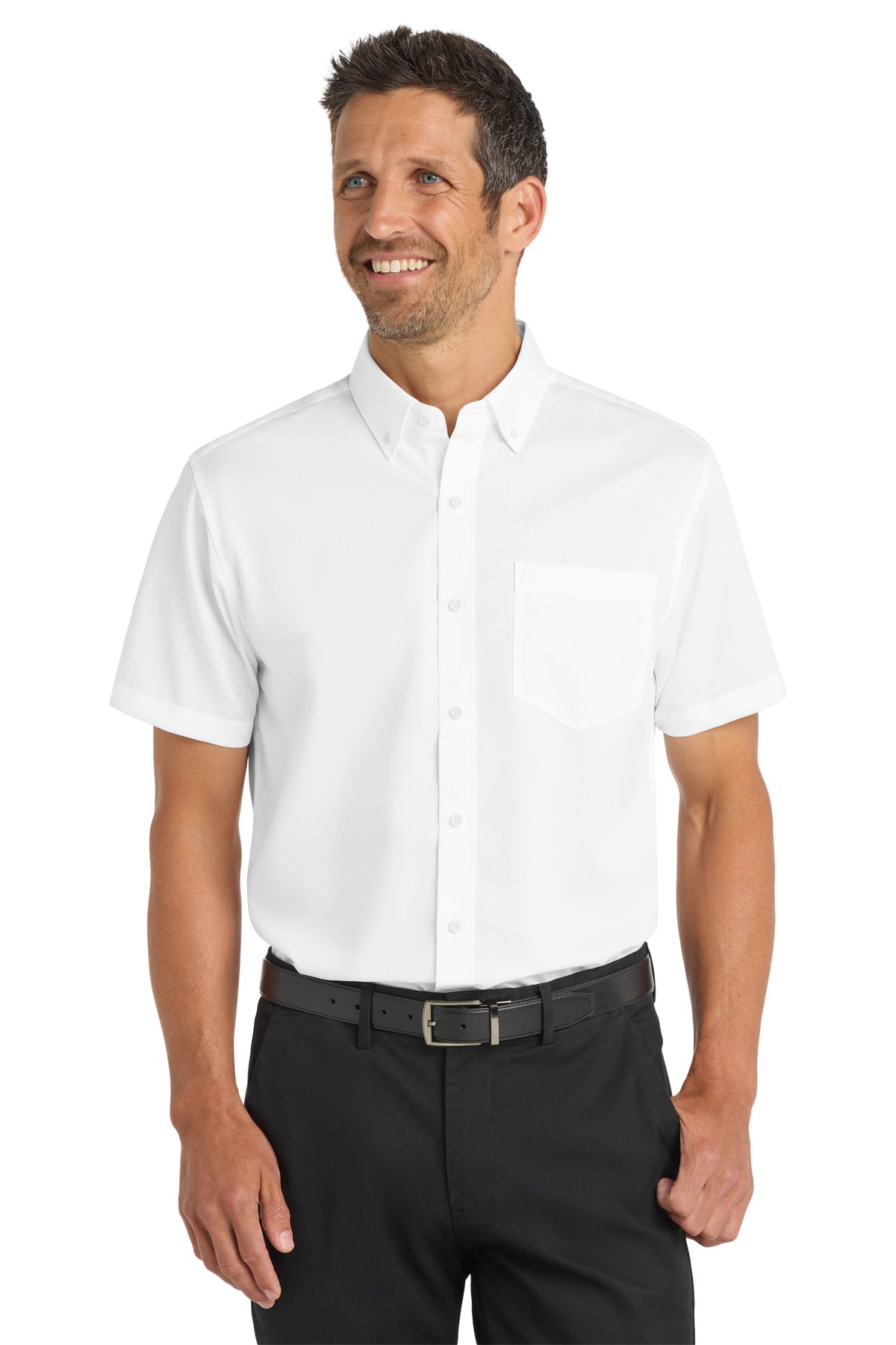 Port Authority Short Sleeve SuperPro Twill Shirt S664 White