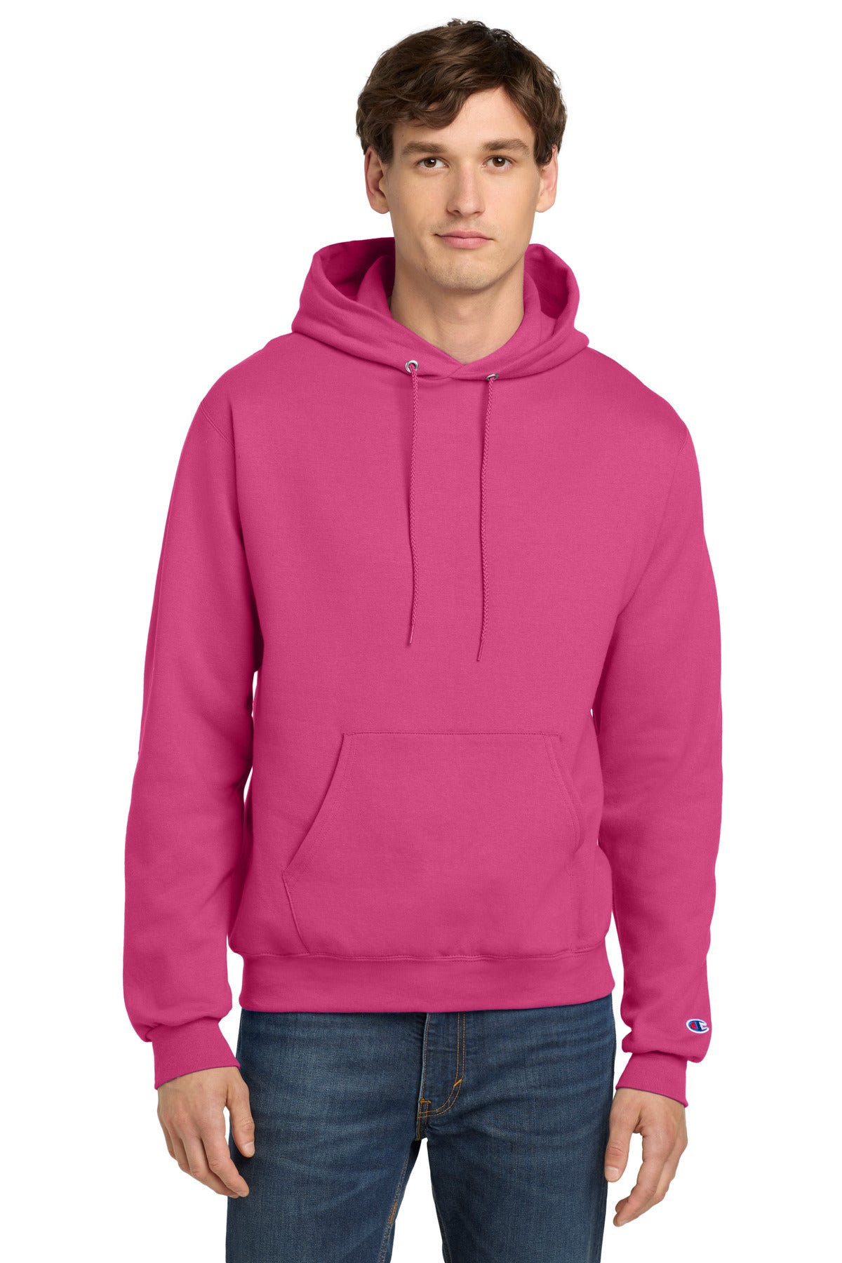 Champion Powerblend Pullover Hoodie. S700 Wow Pink