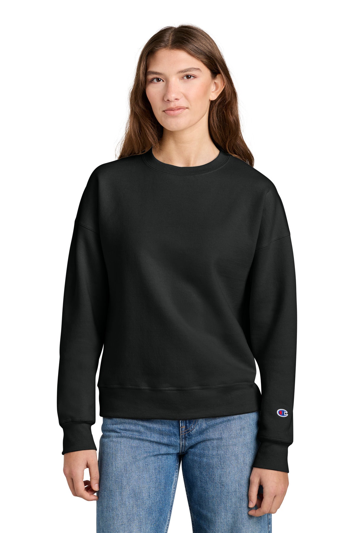 Champion Women's Powerblend Crewneck Sweatshirt SL650 Black