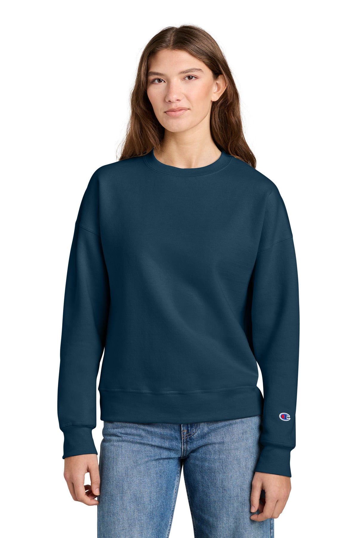 Champion Women's Powerblend Crewneck Sweatshirt SL650 Late Night Blue