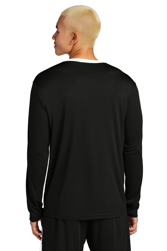 Sport-Tek Competitor United Long Sleeve Crew ST100LS Black/ White