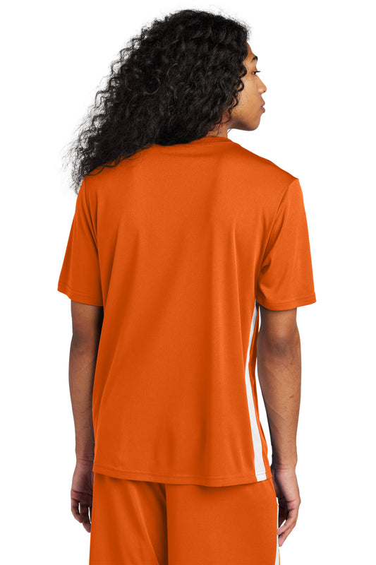 Sport-Tek Competitor United V-Neck ST101 Deep Orange/ White