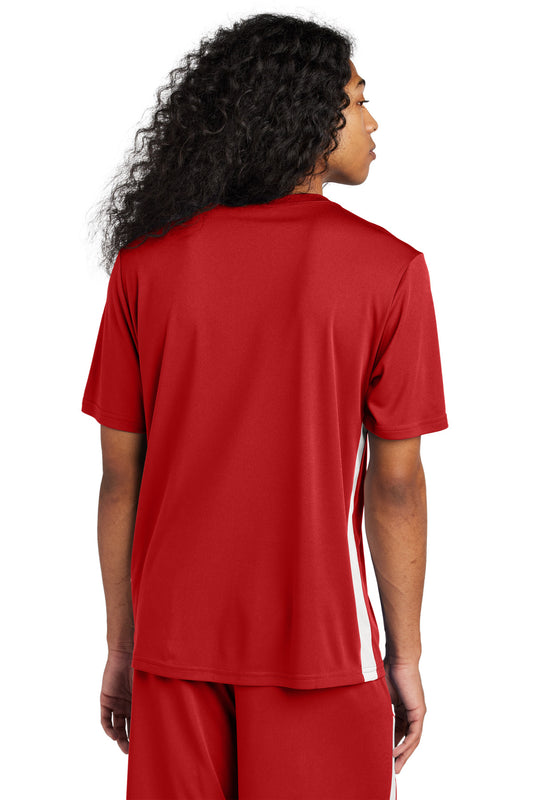 Sport-Tek Competitor United V-Neck ST101 Deep Red/ White