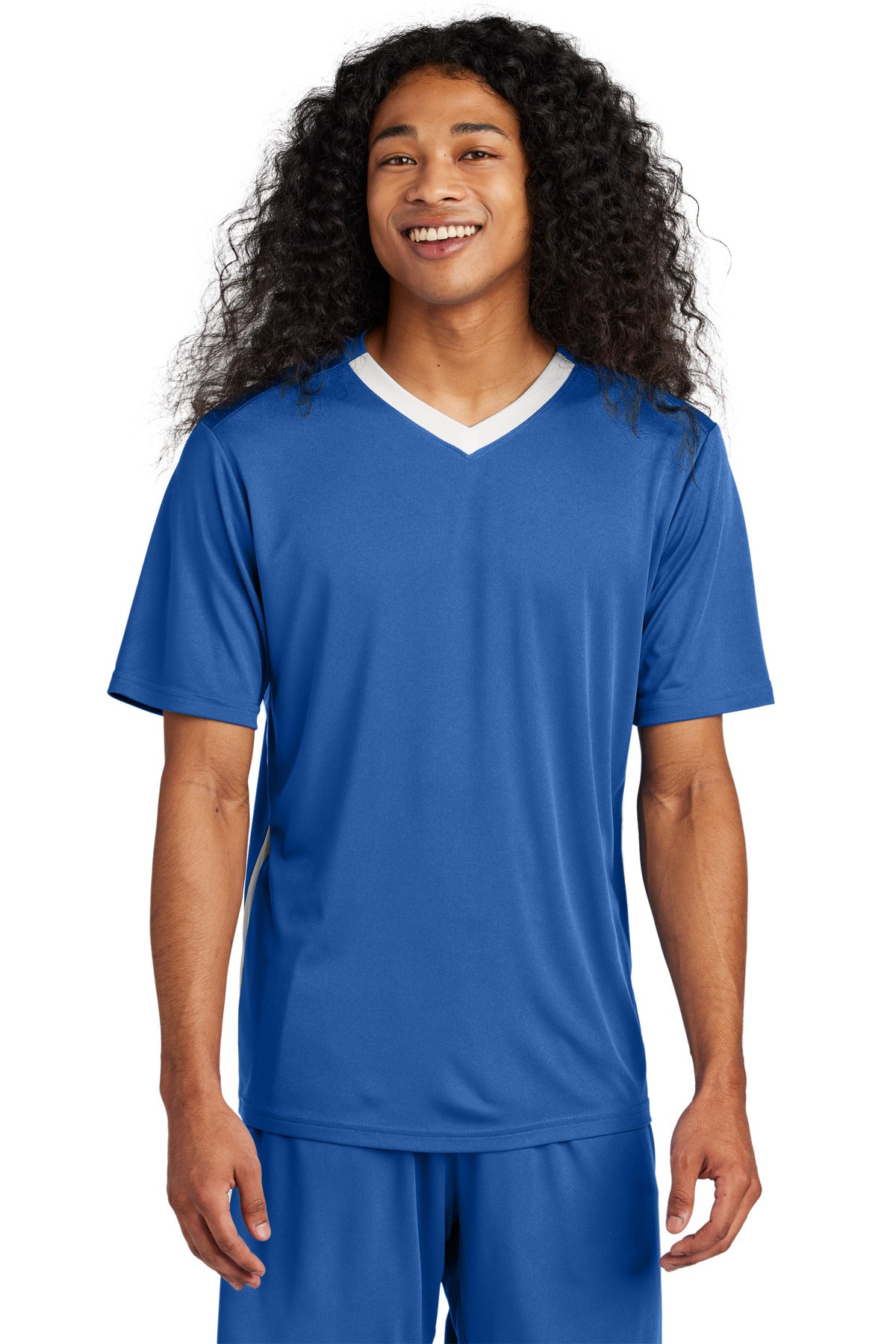 Sport-Tek Competitor United V-Neck ST101 Royal/ White