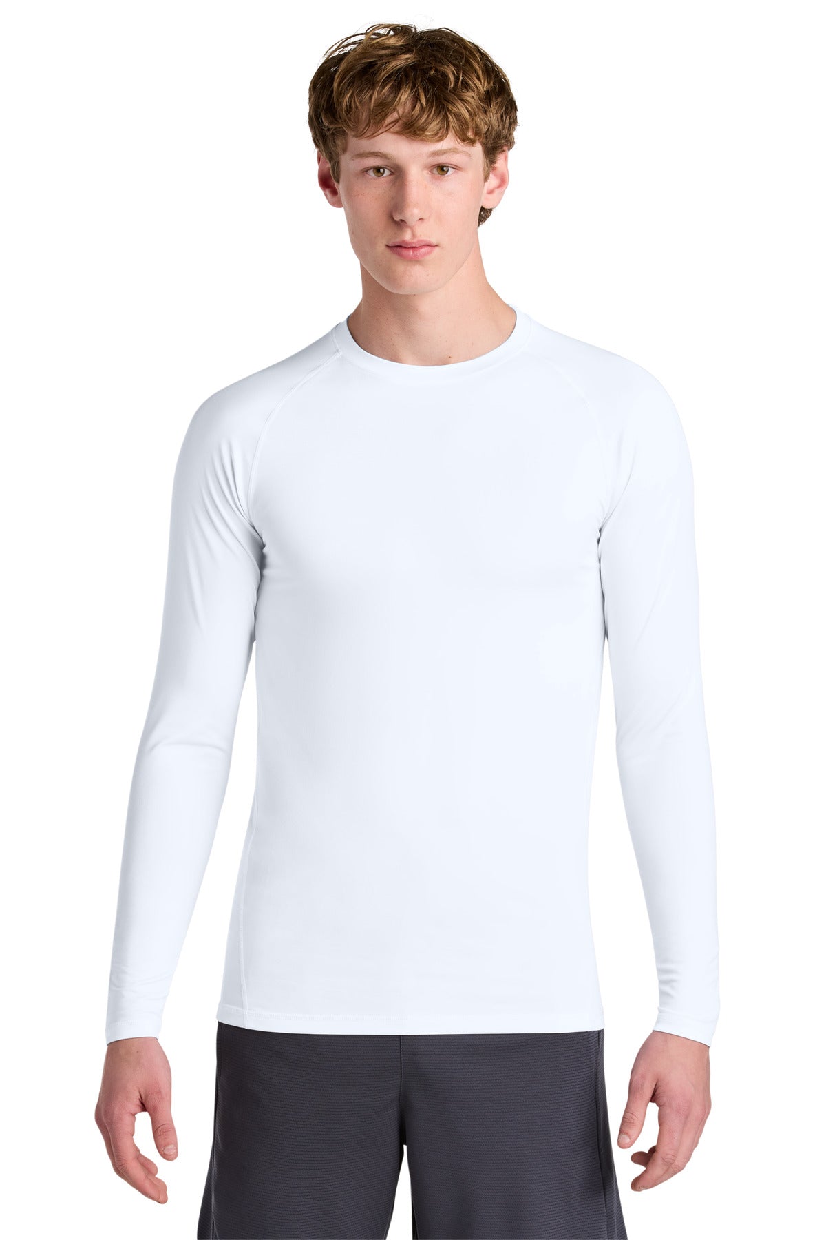 Sport-Tek PosiCharge Compression Long Sleeve Tee ST120LS White