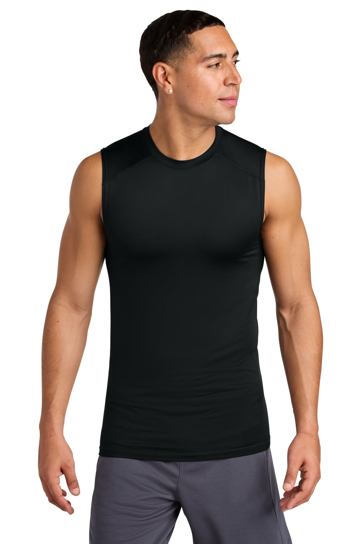 Sport-Tek PosiCharge Compression Sleeveless Tee ST121SL Black