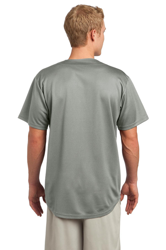 Sport-Tek PosiCharge Tough Mesh Full-Button Jersey. ST220 Silver