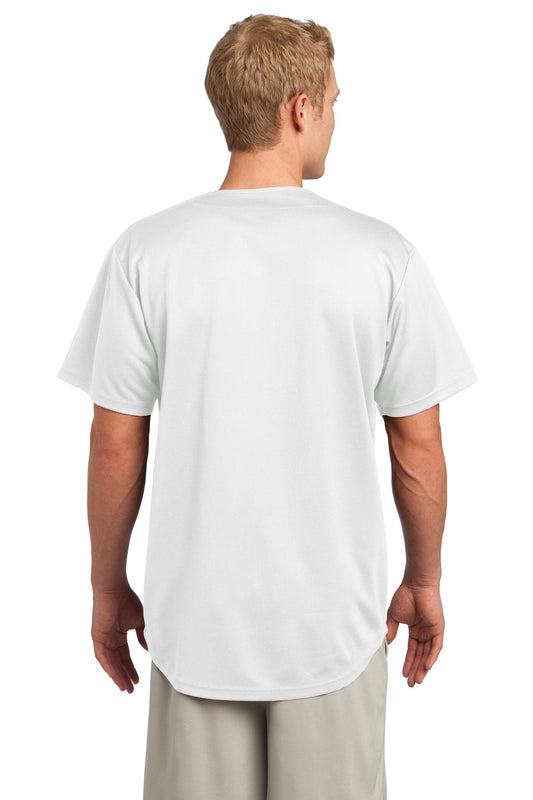Sport-Tek PosiCharge Tough Mesh Full-Button Jersey. ST220 White