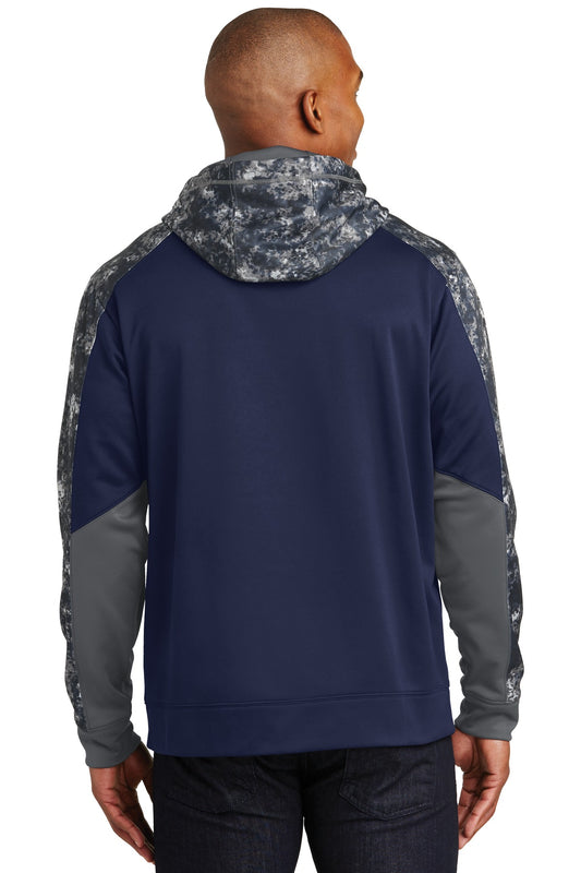 Sport-Tek Sport-Wick Mineral Freeze Fleece Colorblock Hooded Pullover. ST231 True Navy/ Navy
