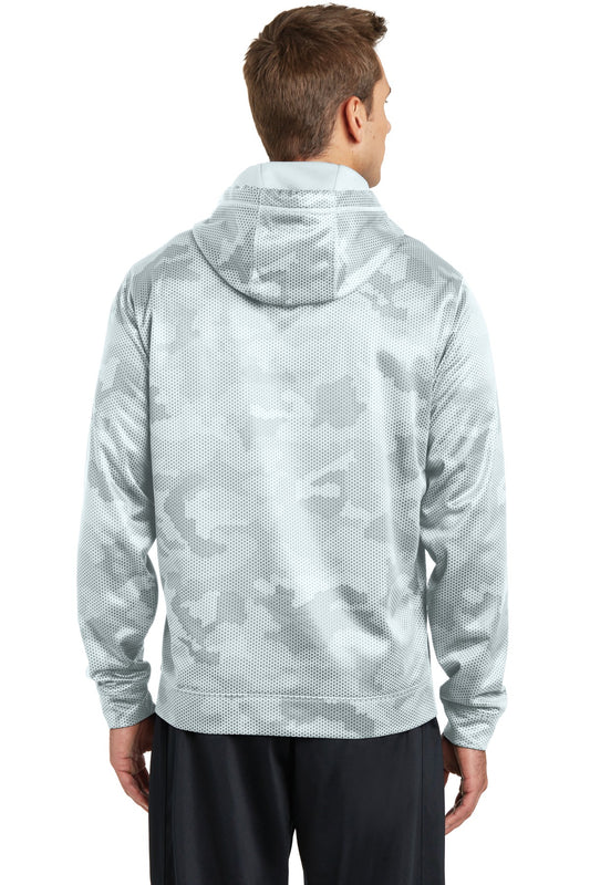 Sport-Tek Sport-Wick CamoHex Fleece Hooded Pullover. ST240 White