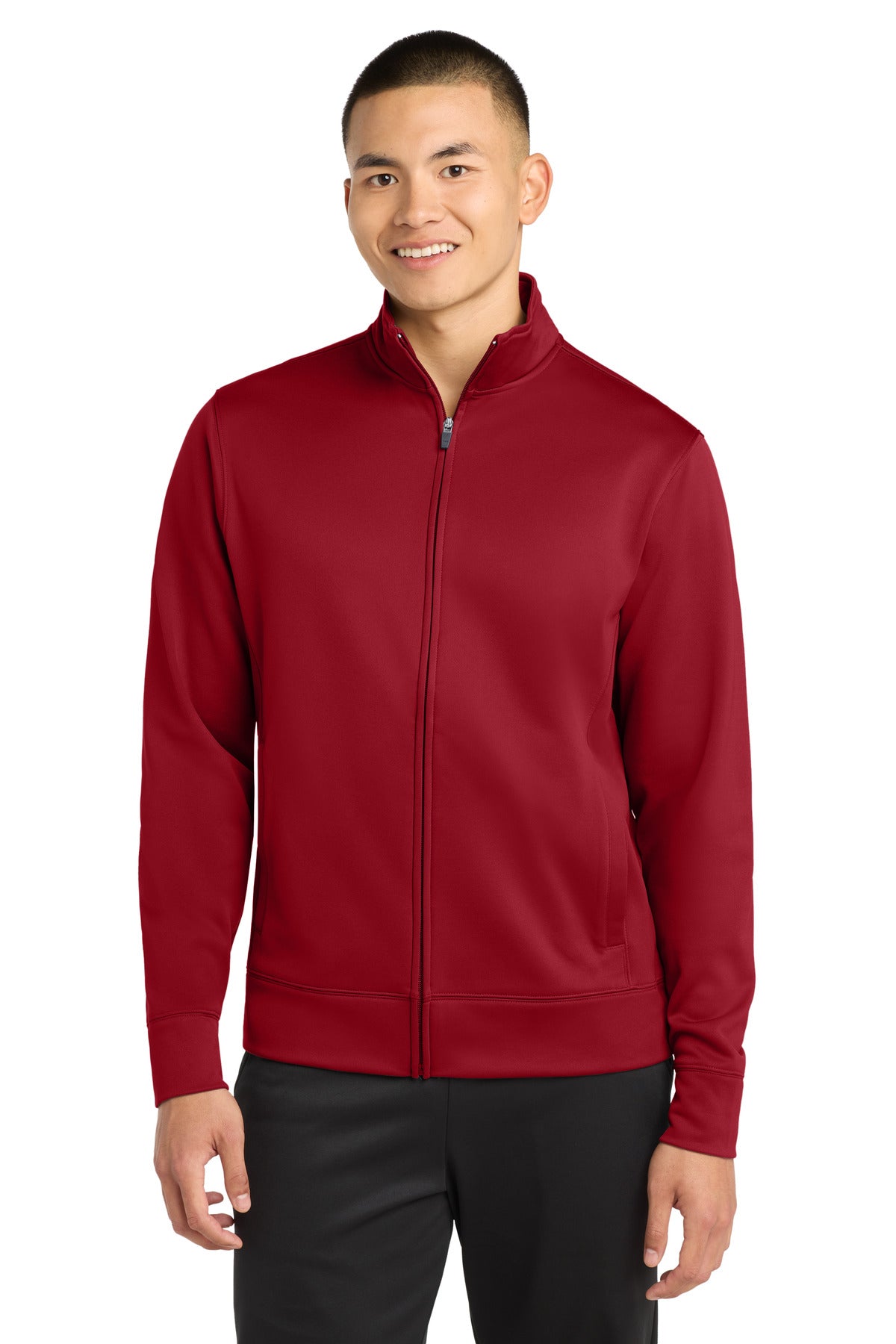 Sport-Tek Sport-Wick Fleece Full-Zip Jacket ST241 Deep Red