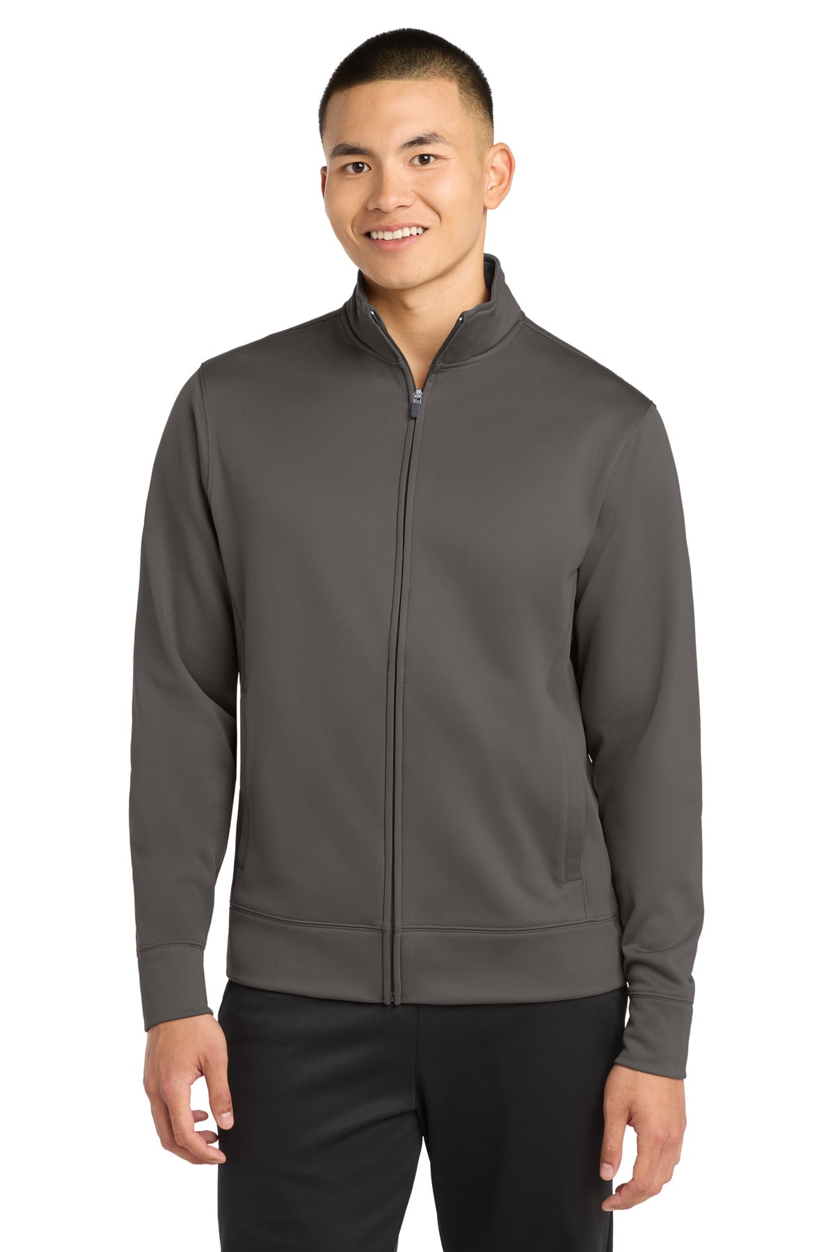 Sport-Tek Sport-Wick Fleece Full-Zip Jacket ST241 Iron Grey