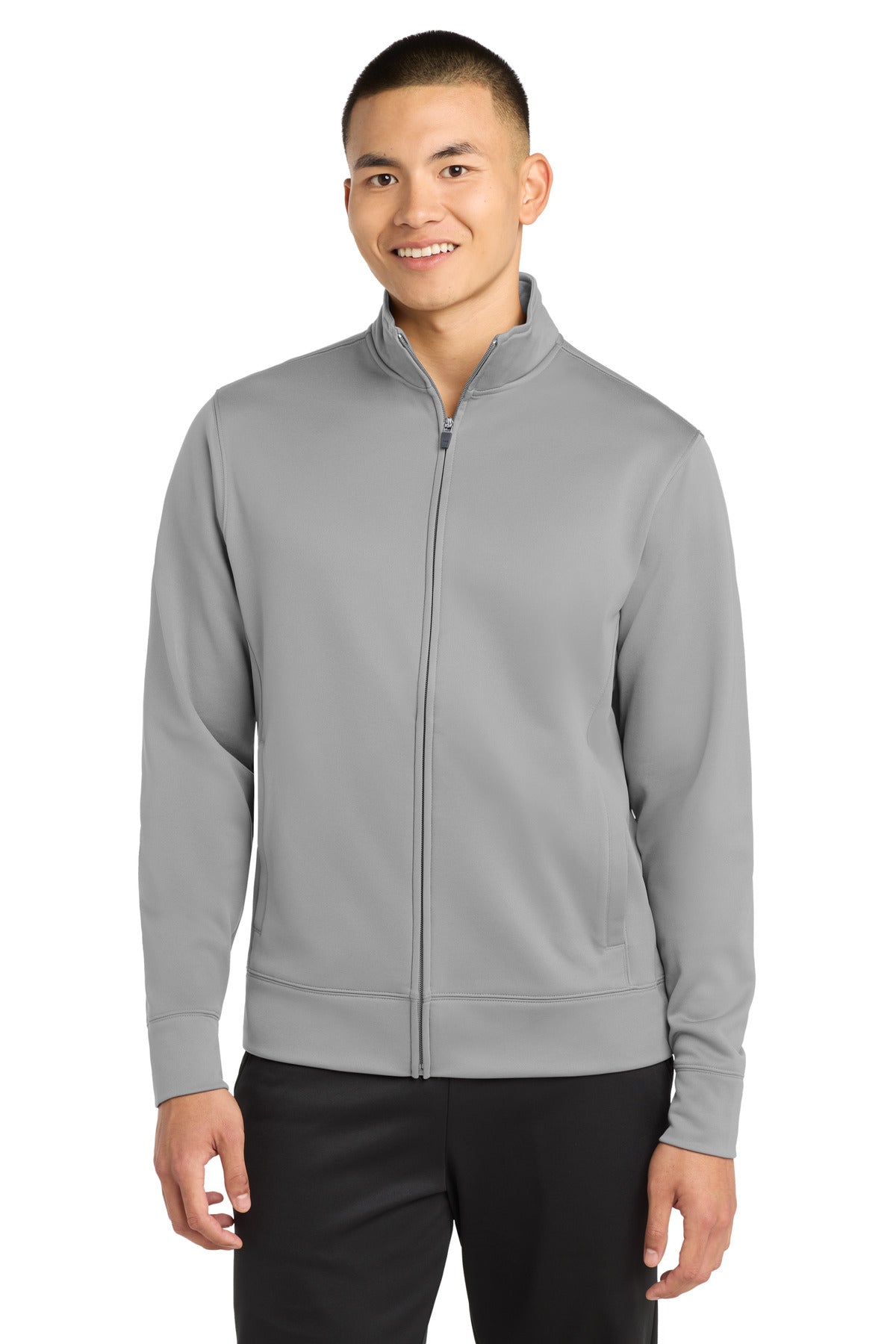 Sport-Tek Sport-Wick Fleece Full-Zip Jacket ST241 Silver