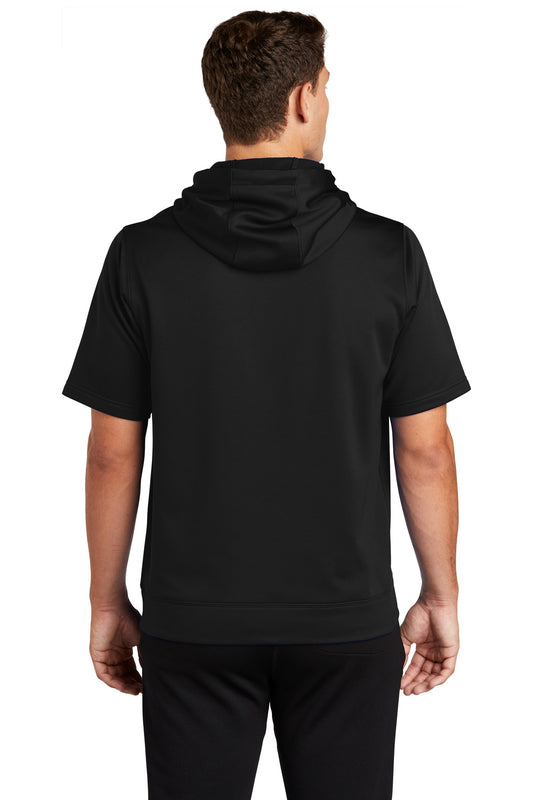 Sport-Tek Sport-Wick Fleece Short Sleeve Hooded Pullover. ST251 Black