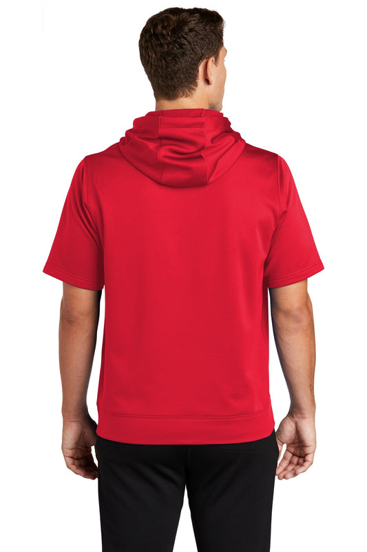 Sport-Tek Sport-Wick Fleece Short Sleeve Hooded Pullover. ST251 Deep Red