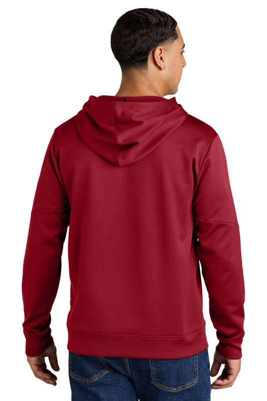 Sport-Tek Sport-Wick Fleece United Pullover Hoodie ST255 Deep Red/ White