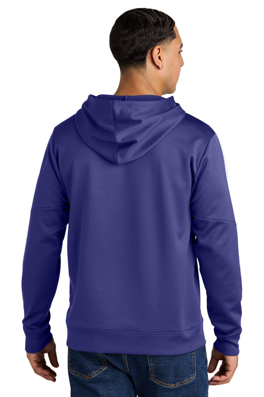 Sport-Tek Sport-Wick Fleece United Pullover Hoodie ST255 Purple/ White