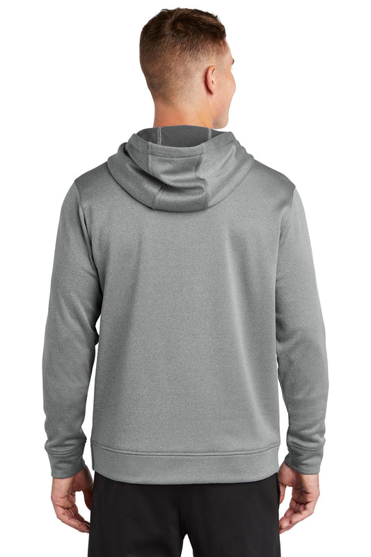 Sport-Tek PosiCharge Sport-Wick Heather Fleece Hooded Pullover. ST264 Dark Silver Heather