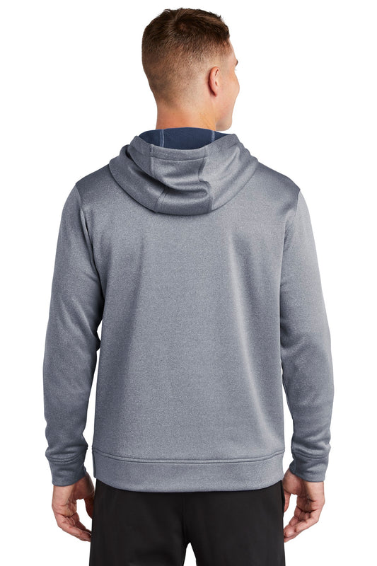 Sport-Tek PosiCharge Sport-Wick Heather Fleece Hooded Pullover. ST264 True Navy Heather
