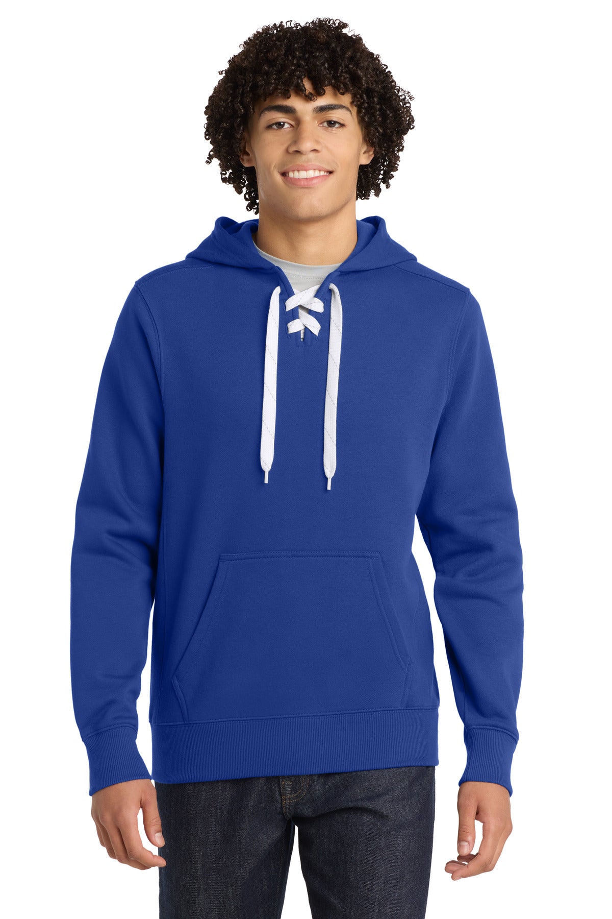 Sport-Tek Lace Up Pullover Hooded Sweatshirt ST271 True Royal