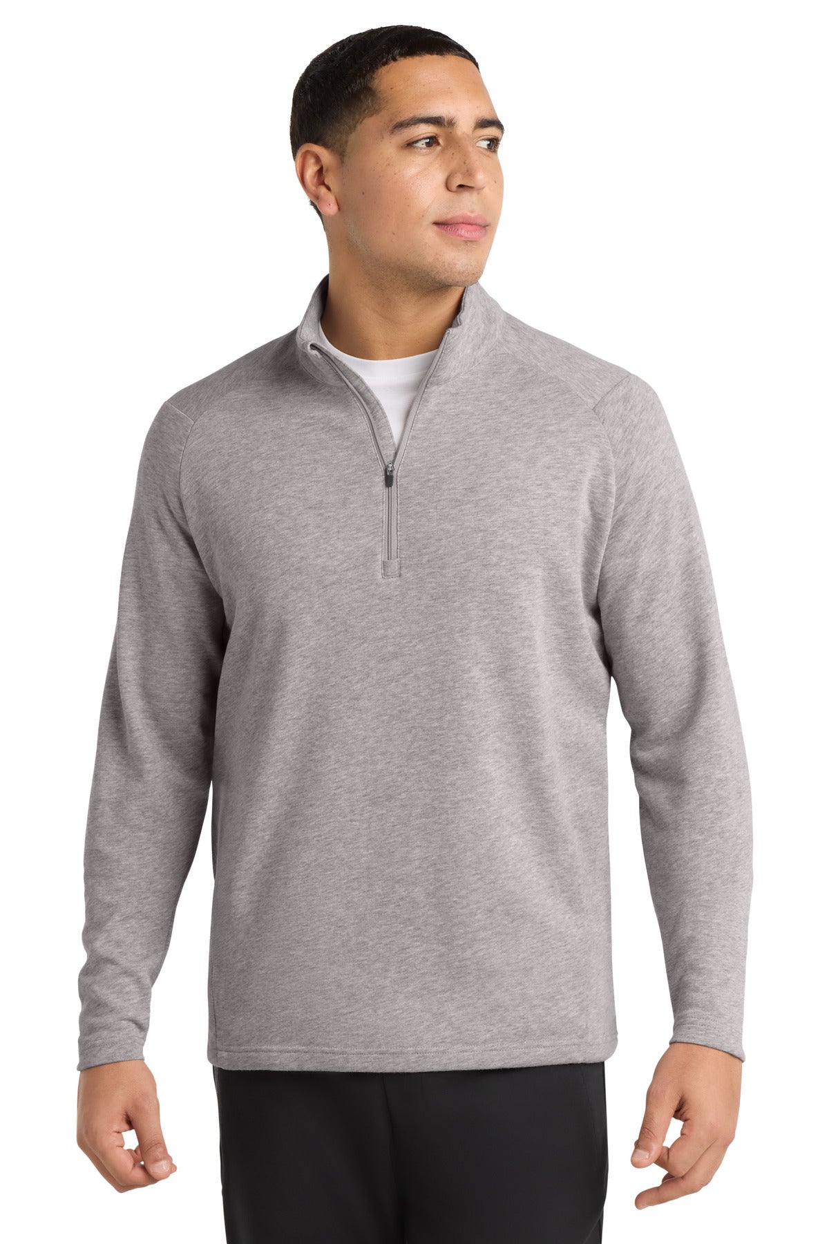 Sport-Tek Lightweight French Terry 1/4-Zip Pullover ST273 Heather Grey