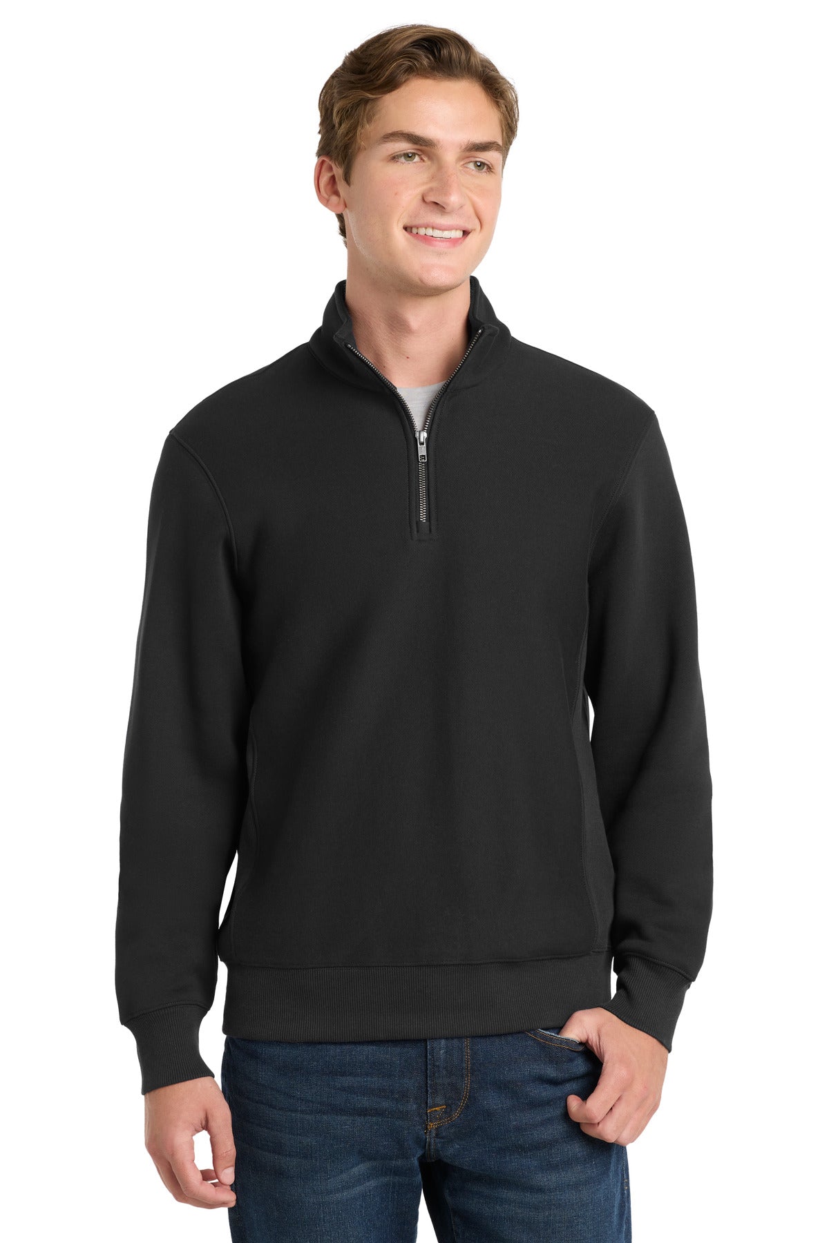 Sport-Tek Super Heavyweight 1/4-Zip Pullover Sweatshirt ST283 Black